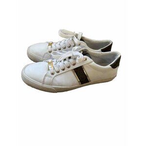 Guess GBG Los Angele Sneakers Shoes White Brown GGMAGIQ-R Women's Size 9m